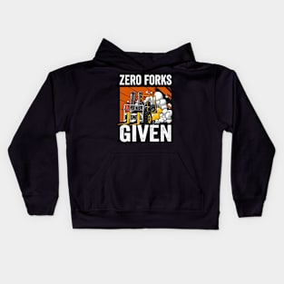 Zero Forks Given Funny Forklift Driver Kids Hoodie